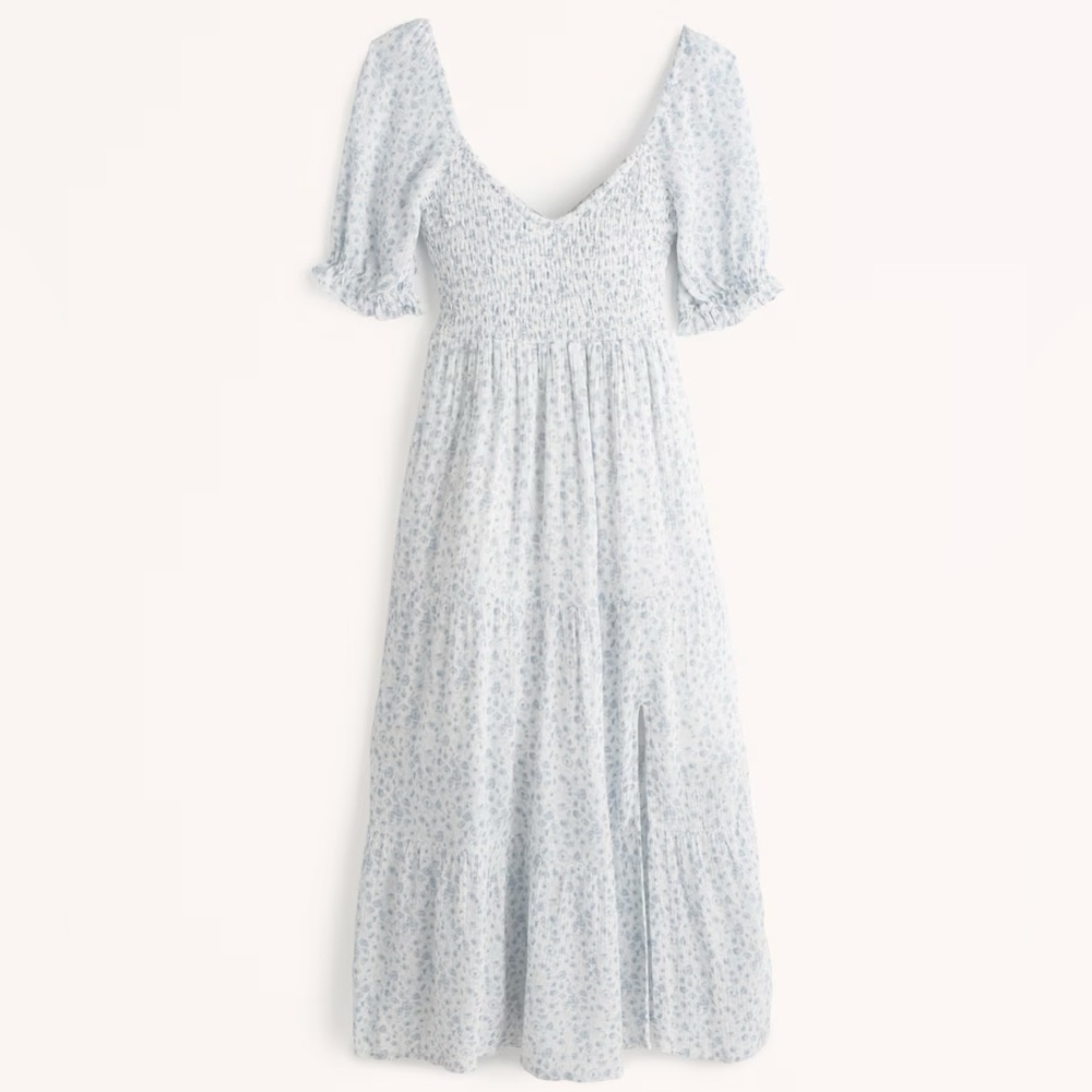 Abercrombie & Fitch | Short-Sleeve Smocked Midi Dress